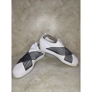 RARE Adidas Superstar Slip On Shoes Women Sz 6.5 White Criss Cross Straps CG6013